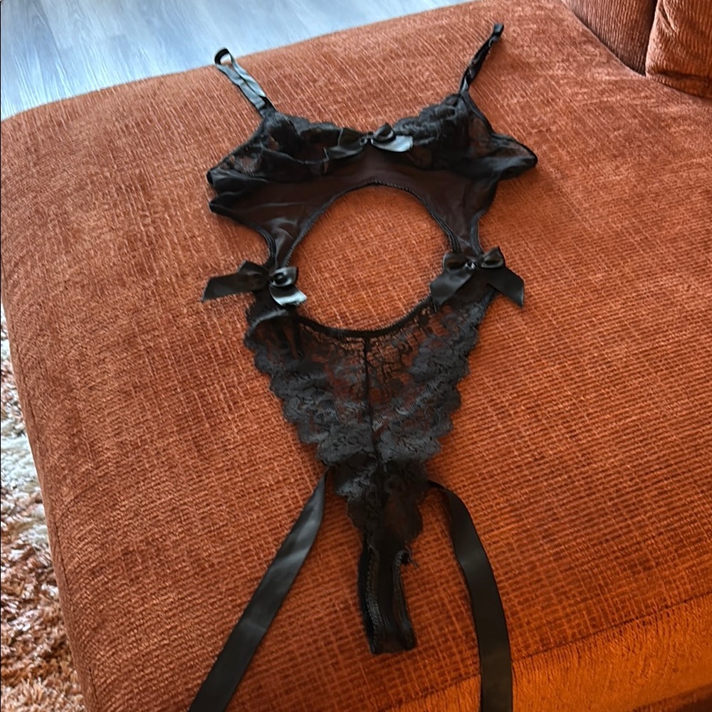 Victoria's Secret Black Lace Bodysuit